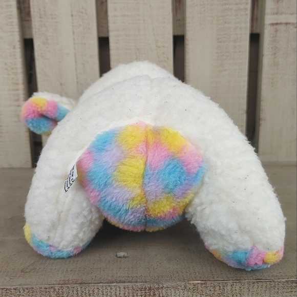 House Of Lloyd Wool Plush Lamb Pastel Checkered Stuffed Animal Sheep Vtg Easter - Picture 9 of 16